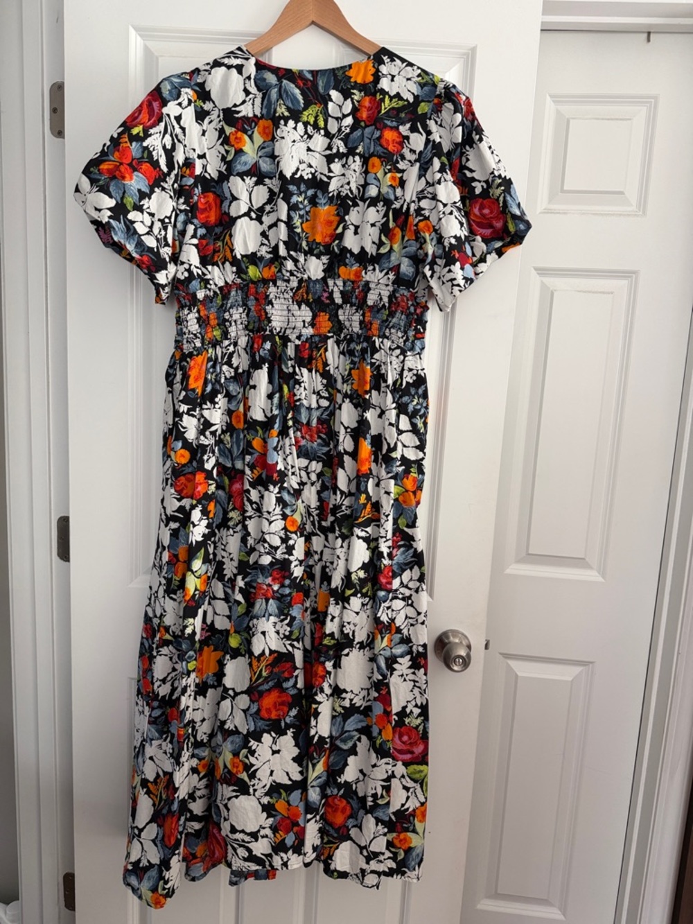 NWT Anthropologie Katerina Button Front Maxi Dress Black Floral Size 1X - Picture 8 of 13